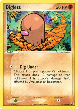 Diglett 061  - Reverse Holofoil FireRed & LeafGreen - Common