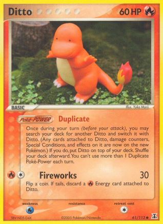 Ditto (Charmander) 061/113  - Reverse Holofoil Delta Species - Common
