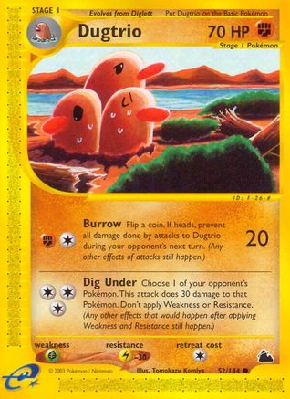 Dugtrio  - Reverse Holofoil Skyridge - Common