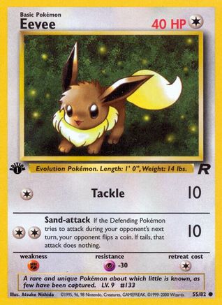 Eevee 055  - 1st Edition Team Rocket - Common