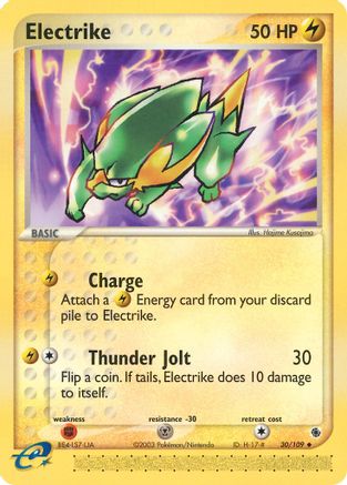 Electrike - 30/109/109  - Reverse Holofoil Ruby and Sapphire - Uncommon