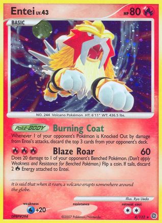 Entei 004/132  - Reverse Holofoil Secret Wonders - Holo Rare
