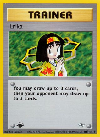 Erika (100) (100) 100  - 1st Edition Gym Heroes - Rare