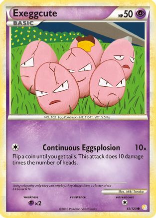 Exeggcute 063  - Reverse Holofoil HeartGold SoulSilver - Common