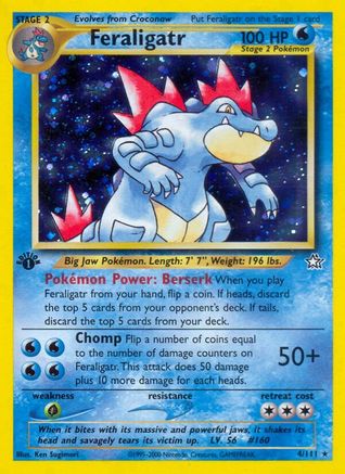 Feraligatr (4) (4) 004/111  - 1st Edition Holofoil Neo Genesis - Holo Rare