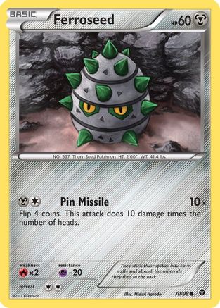 Ferroseed (70)  - Reverse Holofoil Emerging Powers - Common