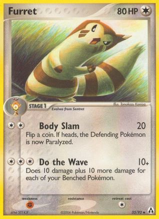 Furret 033/92  - Reverse Holofoil Legend Maker - Uncommon