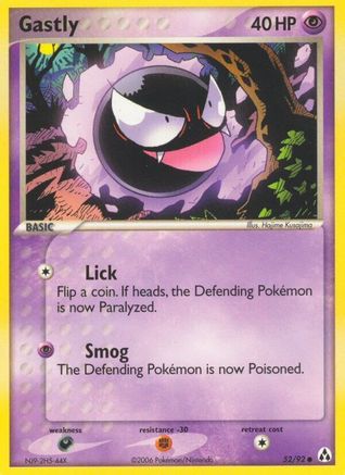 Gastly 052  - Reverse Holofoil Legend Maker - Common