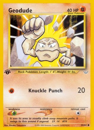 Geodude 044  - 1st Edition Neo Revelation - Common