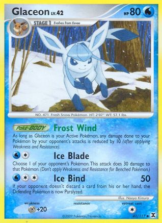Glaceon 041  - Reverse Holofoil Rising Rivals - Uncommon