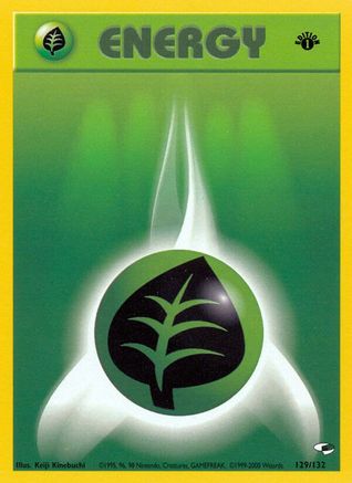 Grass Energy 129  - 1st Edition Gym Heroes - Common