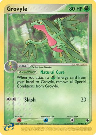 Grovyle - 32/109/109  - Reverse Holofoil Ruby and Sapphire - Uncommon