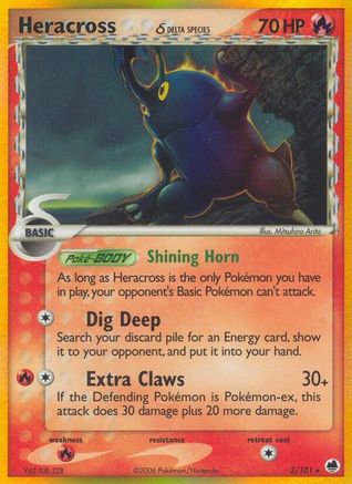 Heracross (Delta Species)/101  - Reverse Holofoil Dragon Frontiers - Holo Rare