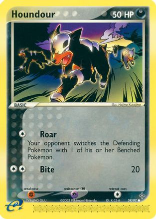 Houndour 059/97  - Reverse Holofoil Dragon - Common