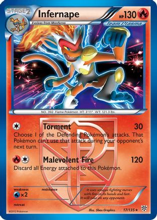 Infernape (Team Plasma) 017/135  - Holofoil Plasma Storm - Holo Rare