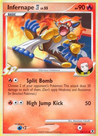 Infernape E4 043  - Reverse Holofoil Rising Rivals - Uncommon