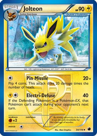 Jolteon (Team Plasma) 034  Plasma Freeze - Uncommon