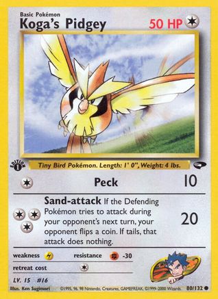 Koga's Pidgey (80) (80) 080  - Unlimited Gym Challenge - Common