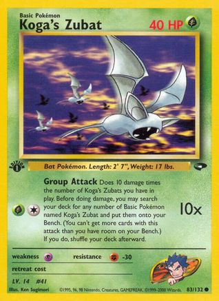 Koga's Zubat 083  - 1st Edition Gym Challenge - Common