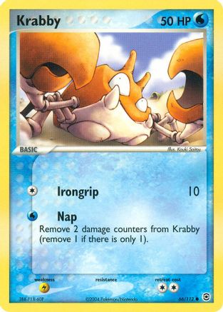 Krabby 066  - Reverse Holofoil FireRed & LeafGreen - Common