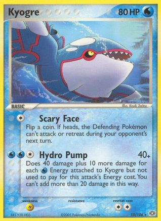 Kyogre - 015/106/106  - Reverse Holofoil Emerald - Rare
