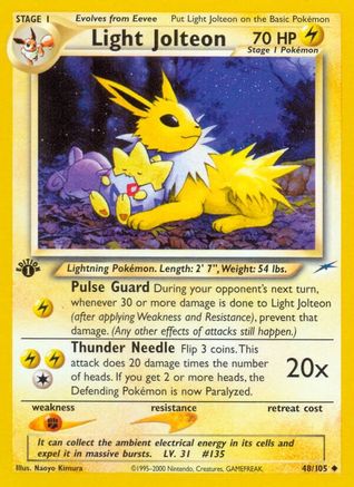 Light Jolteon 048  - Unlimited Neo Destiny - Uncommon