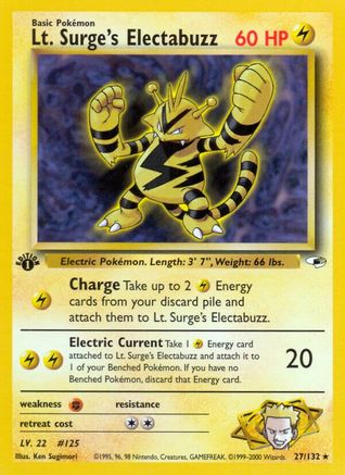 Lt. Surge's Electabuzz (27) (27) 027  - Unlimited Gym Heroes - Rare