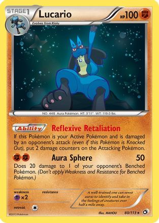 Lucario 080  - Holofoil Legendary Treasures - Holo Rare