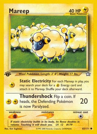 Mareep 065  - 1st Edition Neo Genesis - Common