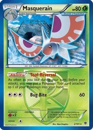 Masquerain (Team Plasma)/101  - Reverse Holofoil Plasma Blast - Rare
