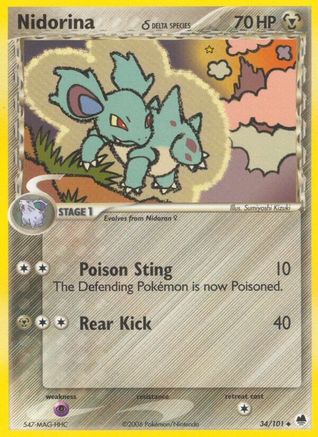 Nidorina (Delta Species)/101  - Reverse Holofoil Dragon Frontiers - Uncommon