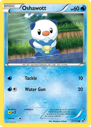 Oshawott (27) (27) 027  - Reverse Holofoil Black and White - Common