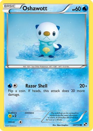Oshawott (28) (28) 028  - Reverse Holofoil Black and White - Common
