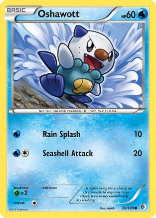Oshawott 039  - Reverse Holofoil Boundaries Crossed - Common