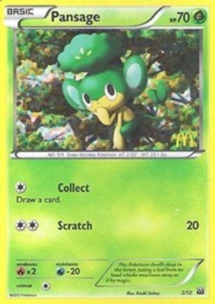 Pansage - 2/12/12  - Holofoil McDonalds Promos 2012 - Promo