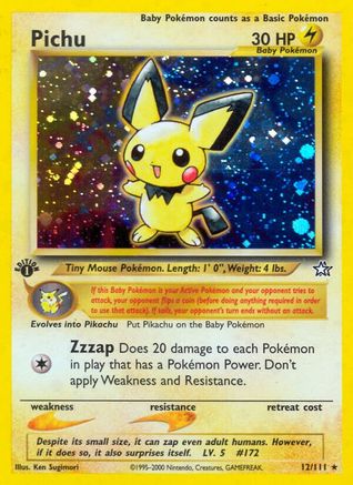 Pichu 012  - Unlimited Holofoil Neo Genesis - Holo Rare