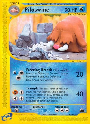 Piloswine (24)  - Reverse Holofoil Skyridge - Rare