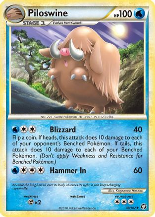 Piloswine 048  - Reverse Holofoil Triumphant - Uncommon