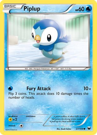 Piplup 027  - Reverse Holofoil Dark Explorers - Common