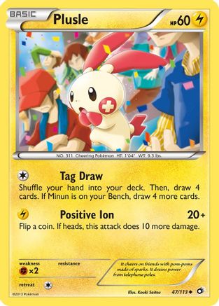 Plusle 047  - Reverse Holofoil Legendary Treasures - Uncommon