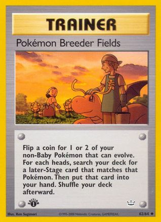 Pokemon Breeder Fields 062  - 1st Edition Neo Revelation - Uncommon