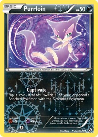 Purrloin RC13  - Holofoil Legendary Treasures Radiant Collection - Uncommon