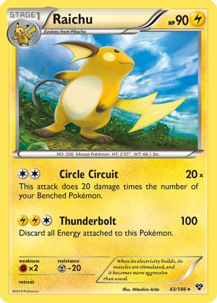 Raichu  - Holofoil XY Base Set - Holo Rare