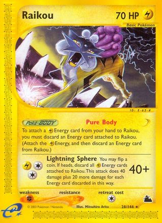 Raikou  - Reverse Holofoil Skyridge - Rare
