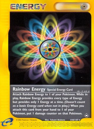 Rainbow Energy  - Reverse Holofoil Aquapolis - Rare