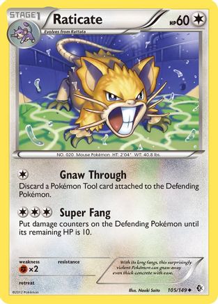 Raticate  - Reverse Holofoil Boundaries Crossed - Uncommon