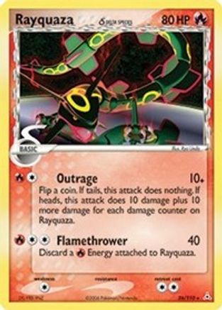 Rayquaza - 026/110 (Delta Species)/110  - Reverse Holofoil Holon Phantoms - Rare