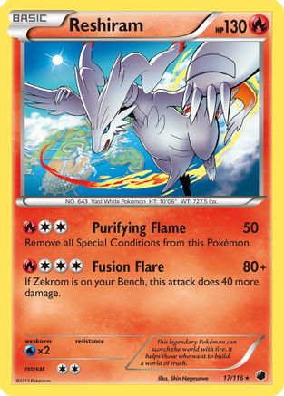 Reshiram/116  - Reverse Holofoil Plasma Freeze - Holo Rare