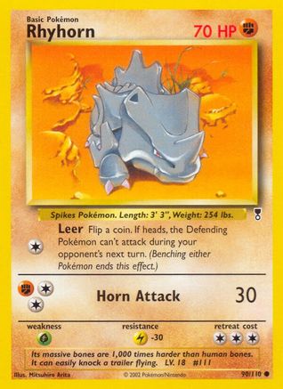 Rhyhorn/110  - Reverse Holofoil Legendary Collection - Common