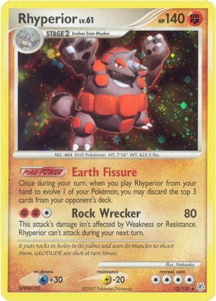 Rhyperior/130  - Reverse Holofoil Diamond and Pearl - Holo Rare
